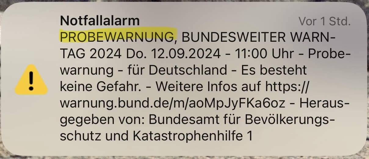 Probewarnung